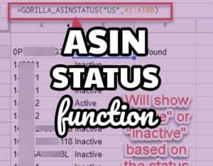 ASINSTATUS shows if your ASIN is active or inactive