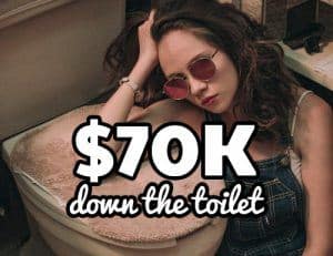 flushed 70K down toilet Gorilla ROI