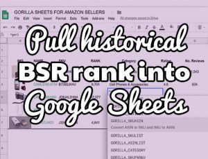 historical bsr rank google sheets